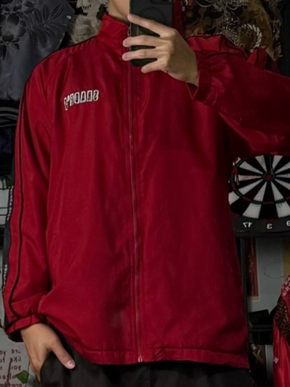 Vintage Red Windbreaker Jacket